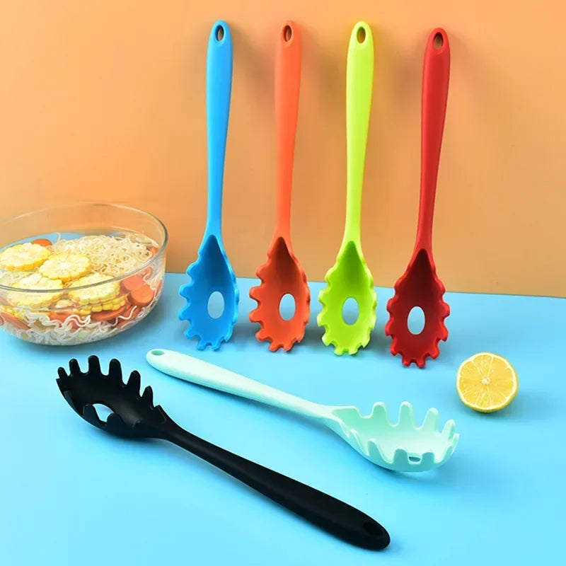 Escumadeira de Silicone Cabo Longo - Colher Coador para Macarrão