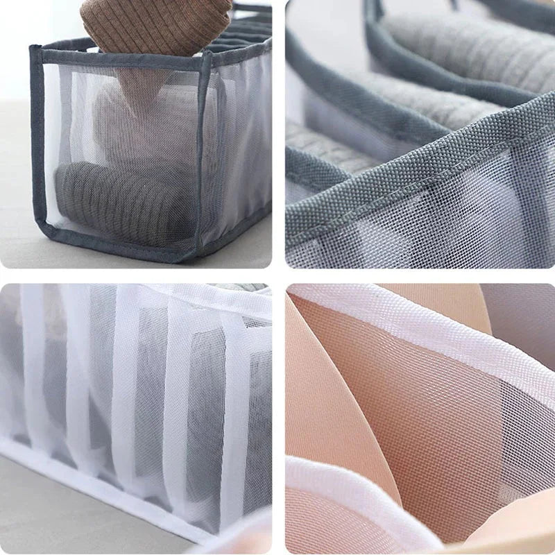 Kit 3 peças Organizador De Gaveta De Sutiã Sutia Dobrável Caixa De Armazenamento Divisor Cuecas Roupeiro Casa