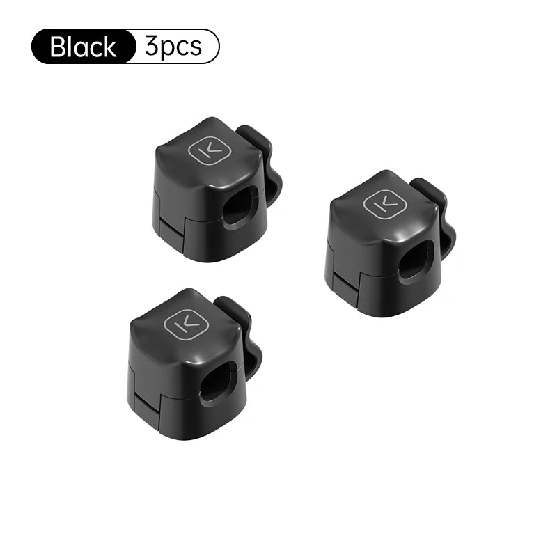 KUULAA 3/6 Pcs Clipe de cabo Suporte de cabo Adesivo Fio Keeper Organizador de cabos para escritório doméstico sob gerenciamento de mesa