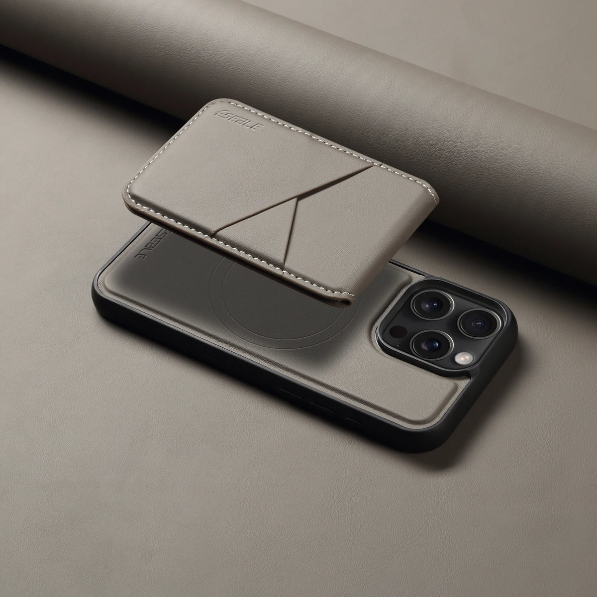 Capa de Couro Magnética Destacável 2 em 1 para iPhone 17 16 Pro Max 15 14 13, Capa de Carteira com Porta para Cartões