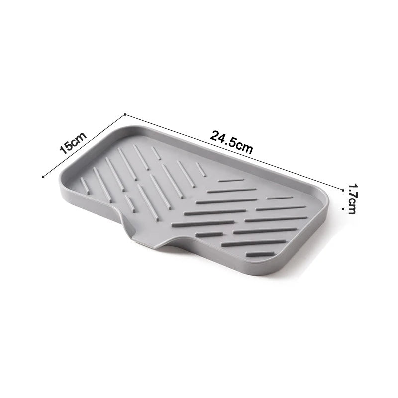 1/2 pçs pia da cozinha bandeja de silicone com dreno sabão esponja armazenamento titular bancada pia purificador escova sabão rack armazenamento