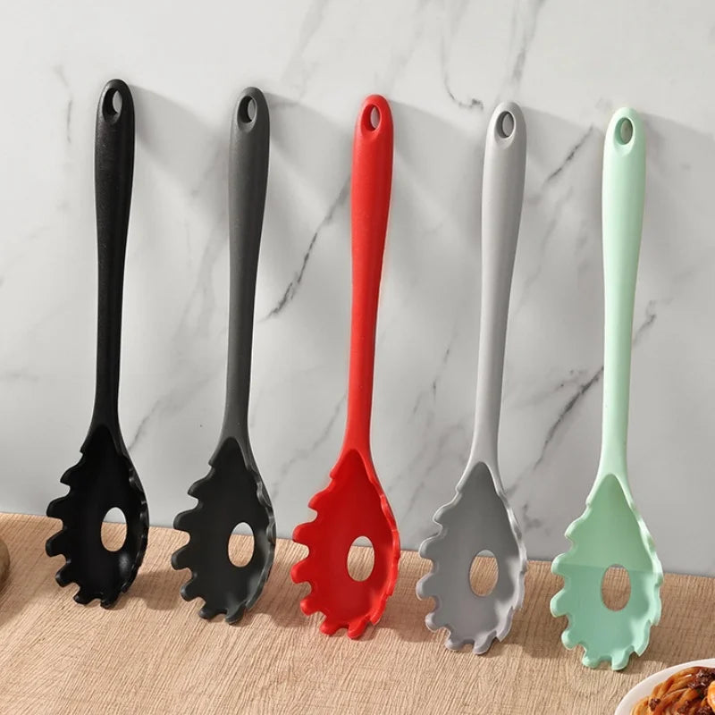 Escumadeira de Silicone Cabo Longo - Colher Coador para Macarrão
