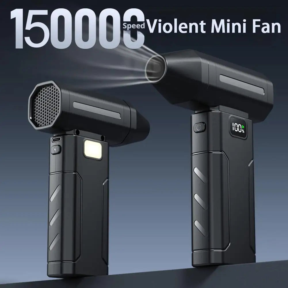 X8 sem escova turbo jet ventilador 150000rpm poderoso ventilador de ar elétrico aspirador pó portátil ventilador violento