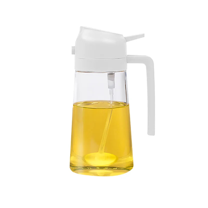 Spray de azeite 2 em 1, 500ml, pulverizador de óleo de plástico, recipientes de óleo de cozinha, dispensador de azeite para acampamento, churrasco, cozimento