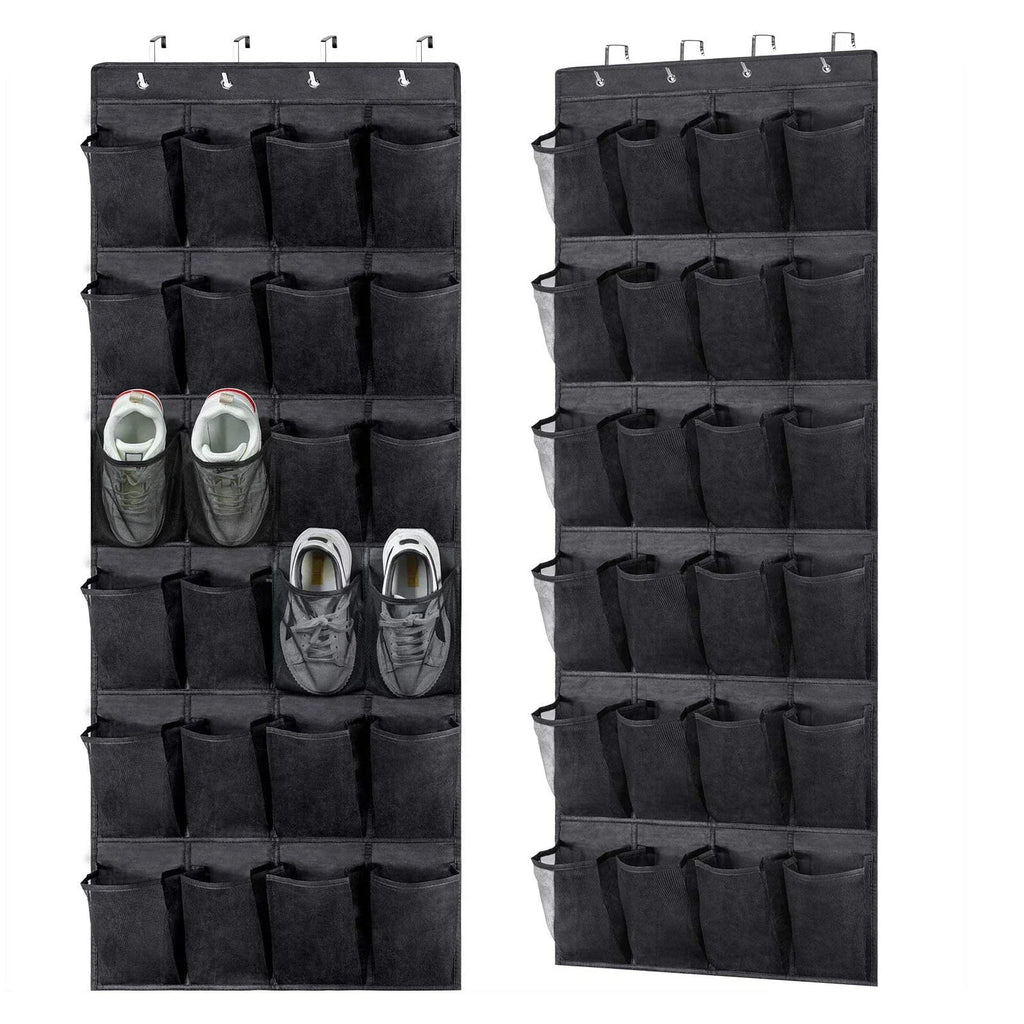 Sobre a porta sapato rack com 24 grandes bolsos de malha pendurado sapato organizador para armário pendurado sapato rack titular cabide