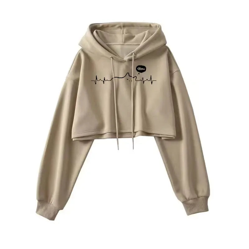 Moletom Cropped Feminino com Capuz - Streetwear Coreano Sexy