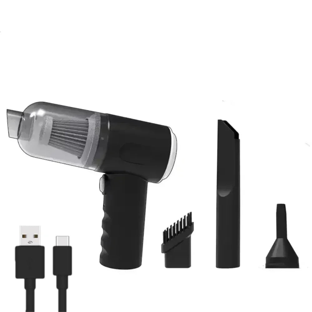 Aspirador de Pó Portátil com Carregamento USB, Alta Potência e Forte Sucção, Mini Aspirador Automático para Carro e Limpeza Diária em Casa