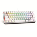 2026 Novo Teclado Mecânico Mini Portátil com Fio K61 Teclado Mini com Fio 61 Teclas Phantom RGB, Preto Branco Vermelho Vermelho/Azul Interruptor Novo