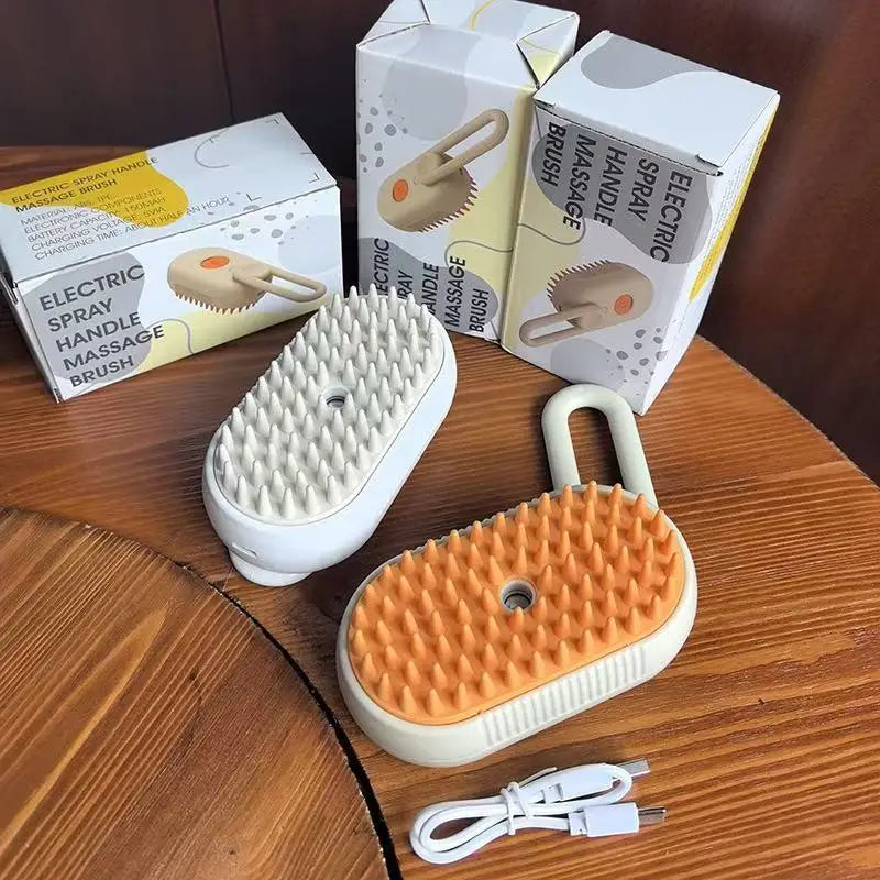 Escova de Vapor Pet 3 em 1 - Removedora de Pelos com Spray