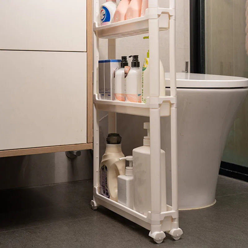 Atrás da porta armário de armazenamento banheiro e cozinha rack de armazenamento multi-camada armário estreito economia de espaço carrinho rack de armazenamento
