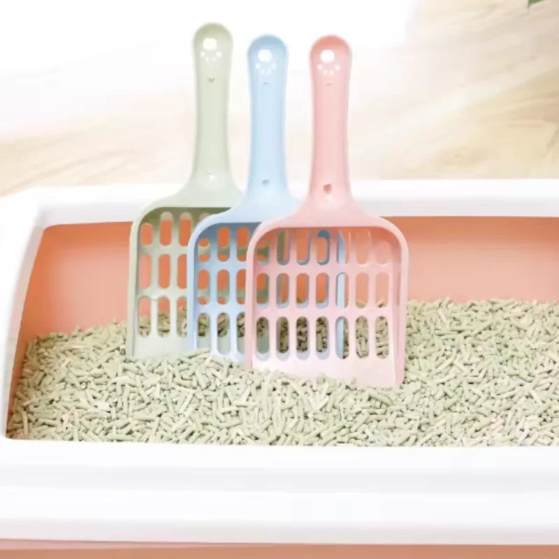 Nova pá para areia de animais de estimação  Cor de doce  alta aparência horizontal  pá de coleta de fezes de gato com cabo  Suprimentos de limpeza para gatos