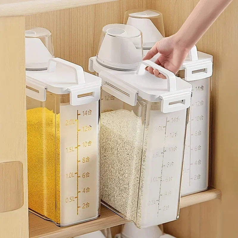 Pote Hermético 2.5L para Grãos, Arroz e Cereais - Recipiente de Cozinha