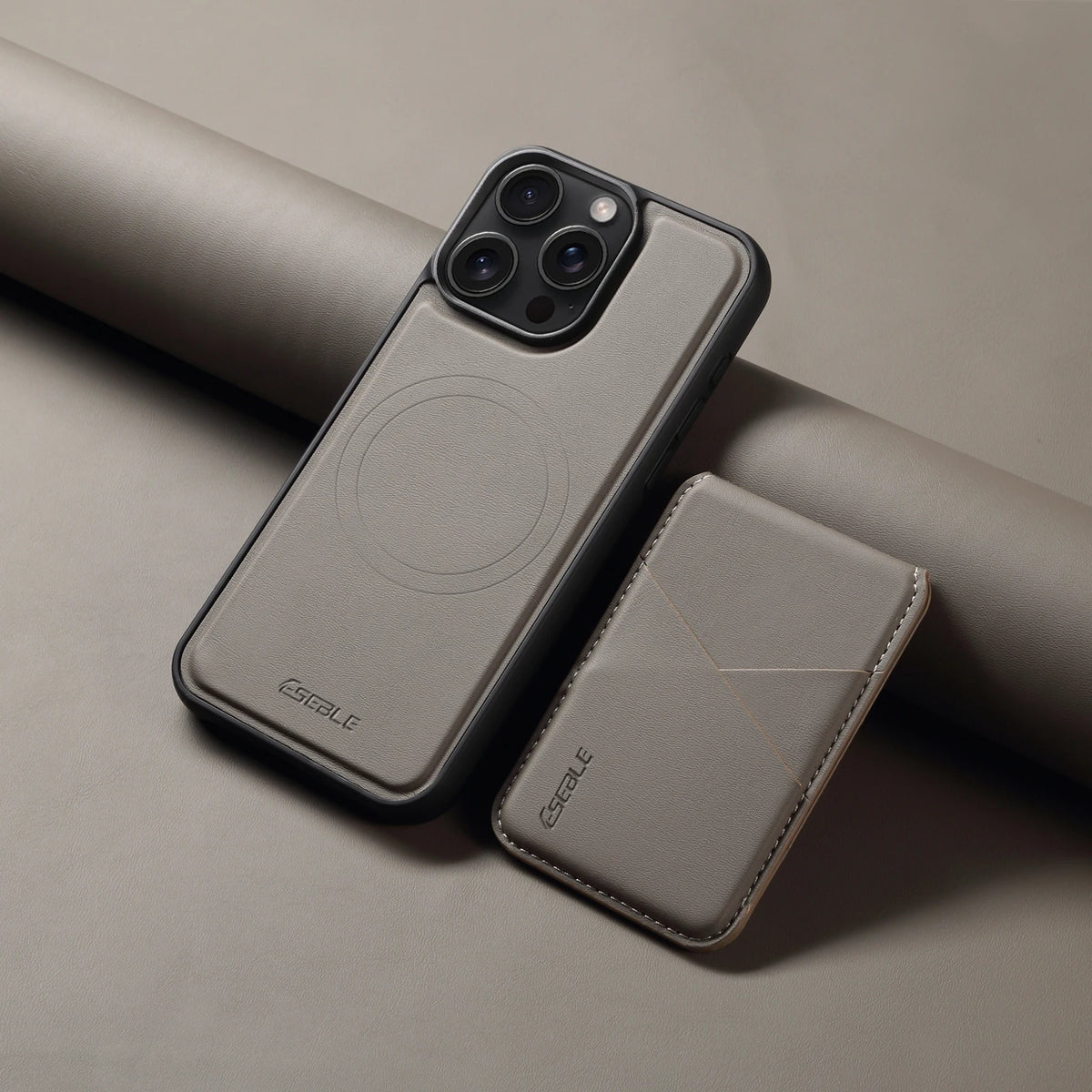 Capa de Couro Magnética Destacável 2 em 1 para iPhone 17 16 Pro Max 15 14 13, Capa de Carteira com Porta para Cartões