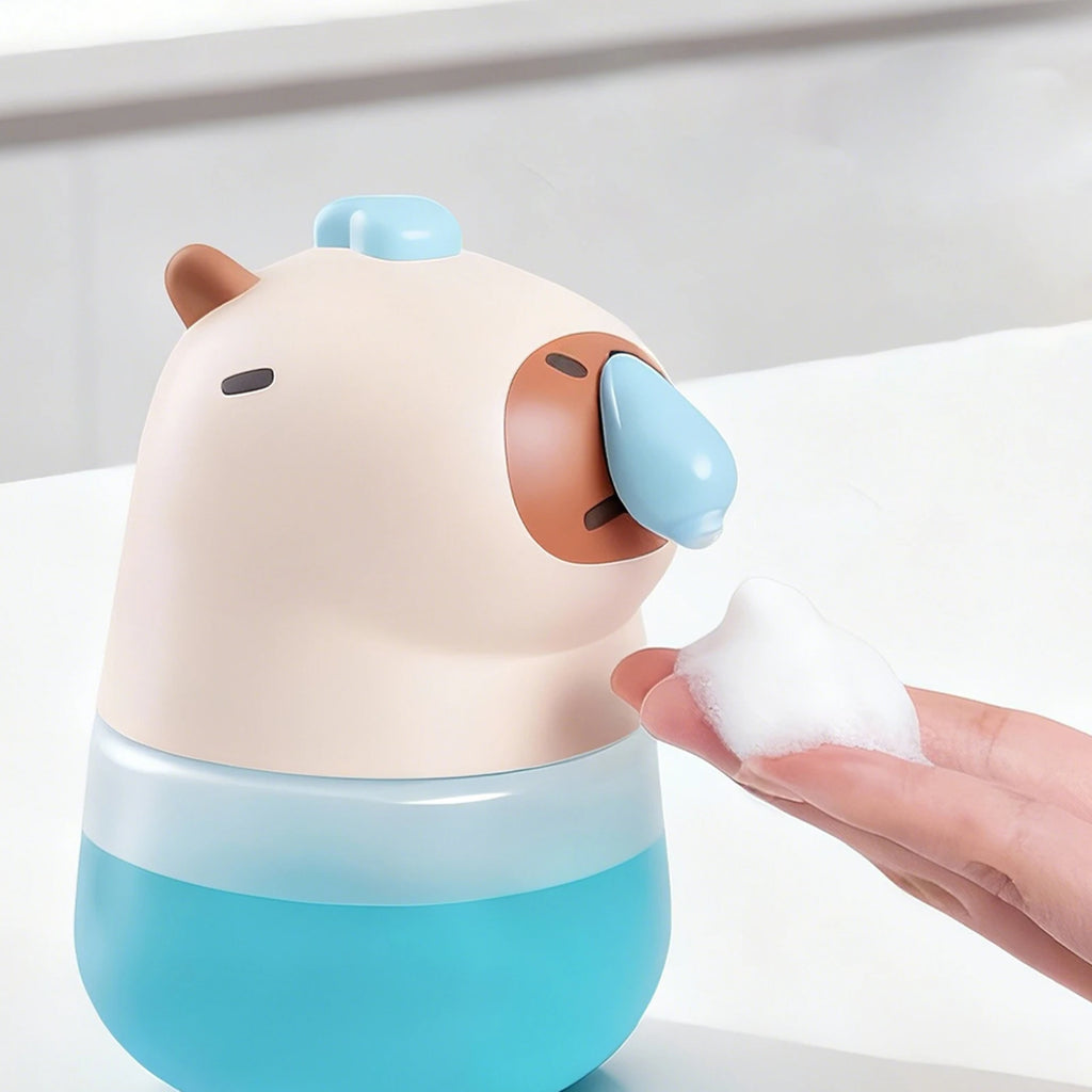 Dispensador de Sabão Líquido Capybara Sem Toque, Dispensador Automático de Sabão para Crianças, Acessórios para Banheiro e Cozinha USB