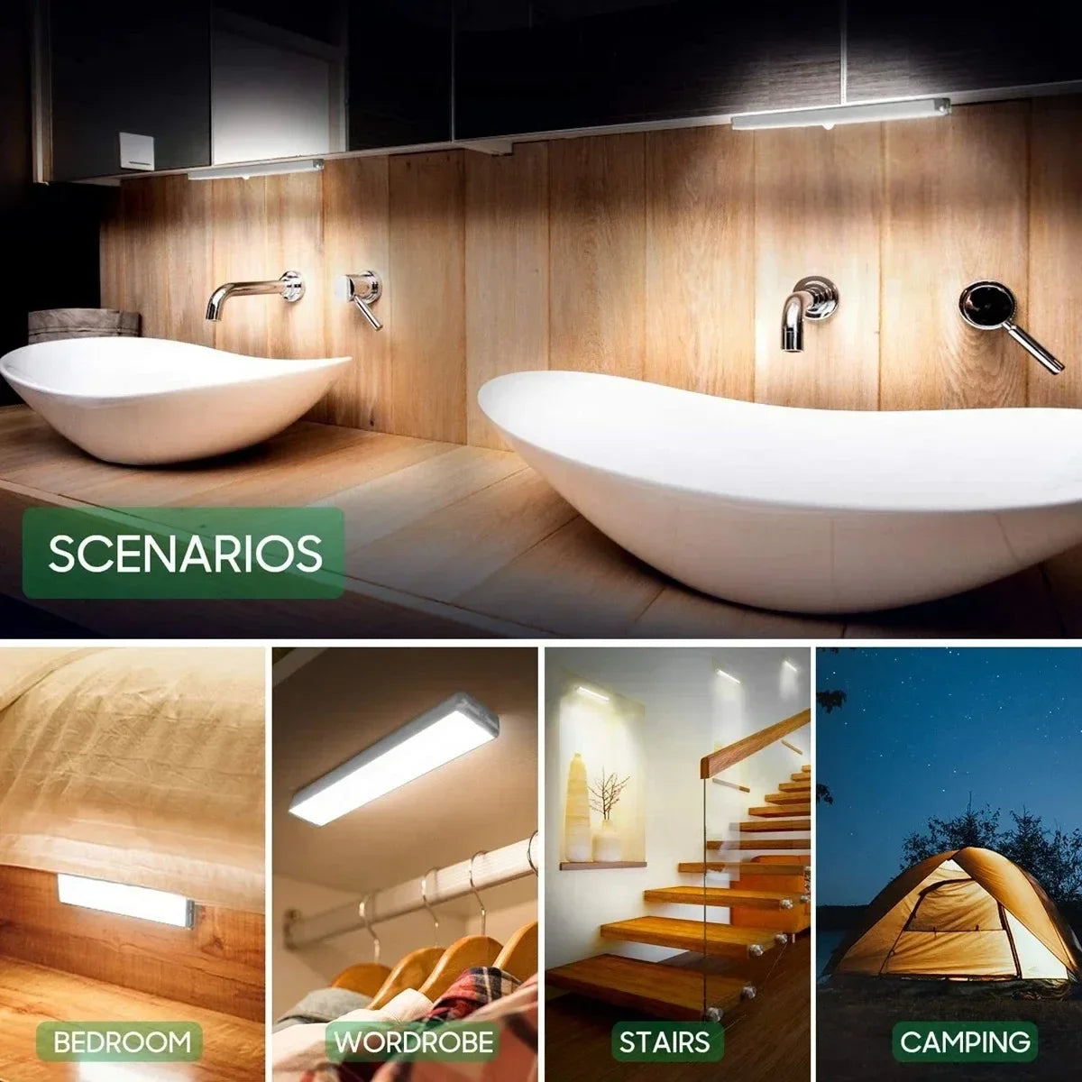 Cozinha usb recarregável lâmpada led night light com sensor de movimento armário para armários casa e decoração luzes guarda-roupa
