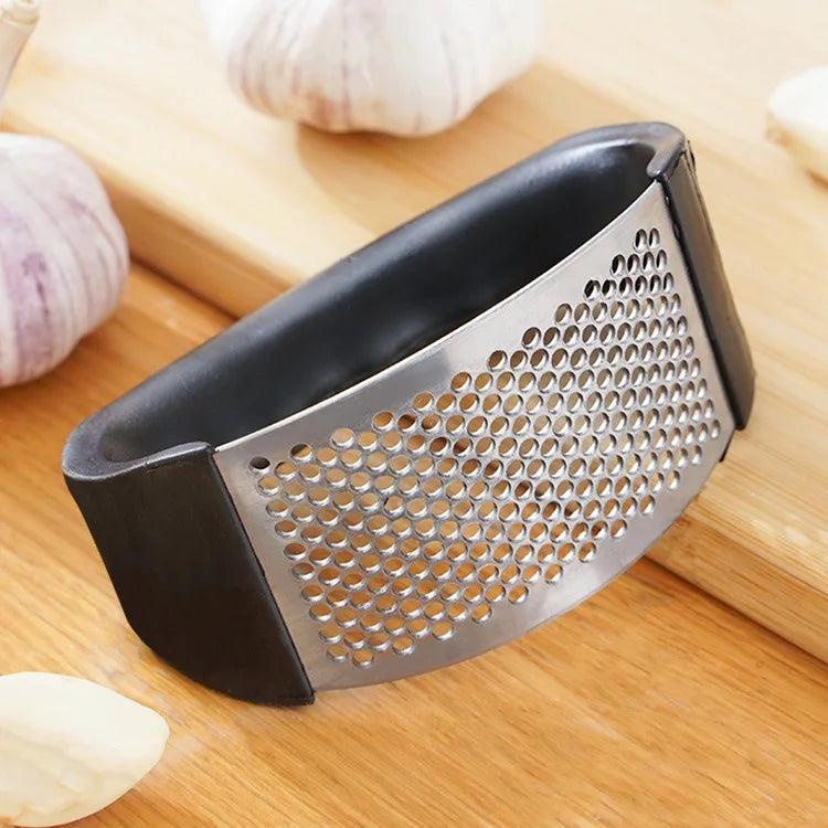 Espremedor de Alho em Aço Inox - Triturador Manual Utensílio de Cozinha