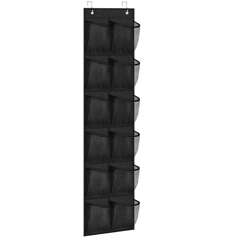 Sobre a porta sapato rack com 24 grandes bolsos de malha pendurado sapato organizador para armário pendurado sapato rack titular cabide