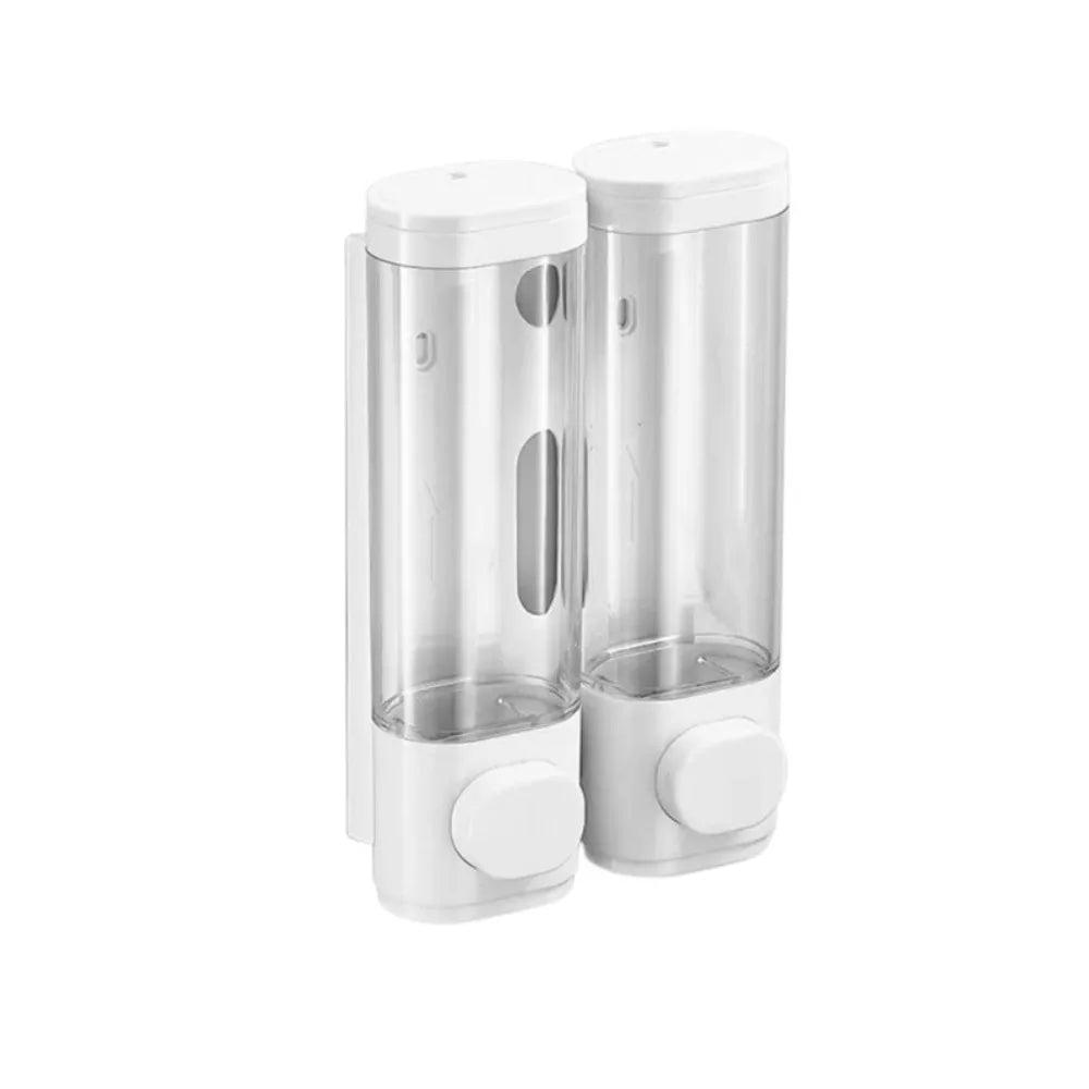 Dispensador Manual de Sabão em Plástico ABS Durável, Branco e Preto, Montado na Parede, Dispensador de Shampoo e Gel, Recipiente de Sabão Líquido para Hotel