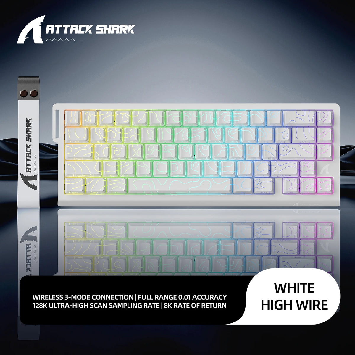 ATTACK SHARK X68HE X68Pro  Teclado Mecânico Magnético para Jogos Profissionais 0,01mm Gatilho Rápido 8000Hz SOCD/Rs 0,125ms Taxa de 128K