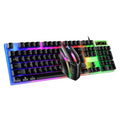 Combo de Teclado e Mouse USB Retroiluminados em LED Colorido, Confortável de Segurar, Durável e Resistente ao Desgaste.  Adequado para Negócios, Escritório,