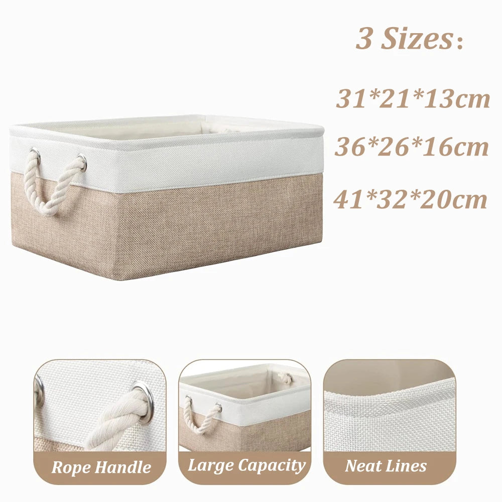 Cesta de armazenamento para casa, cesta de classificação de artigos diversos, dobrável, organizador de linho, roupa íntima, meias, brinquedos, cestas de armazenamento versáteis