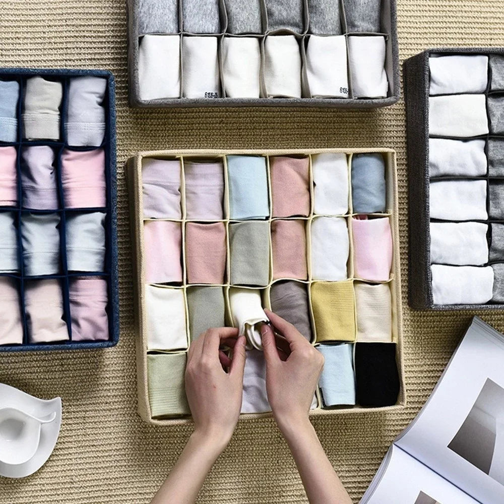 Colméia Organizador Dobrável 24 Compartimentos para Roupas Íntimas Meias Cuecas Calcinhas Lingerie Armários Gavetas