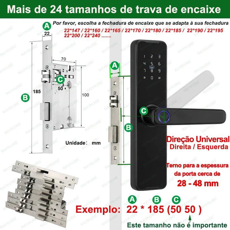 Fechadura Digital Inteligente App Tuya Desbloqueio Sem Chave