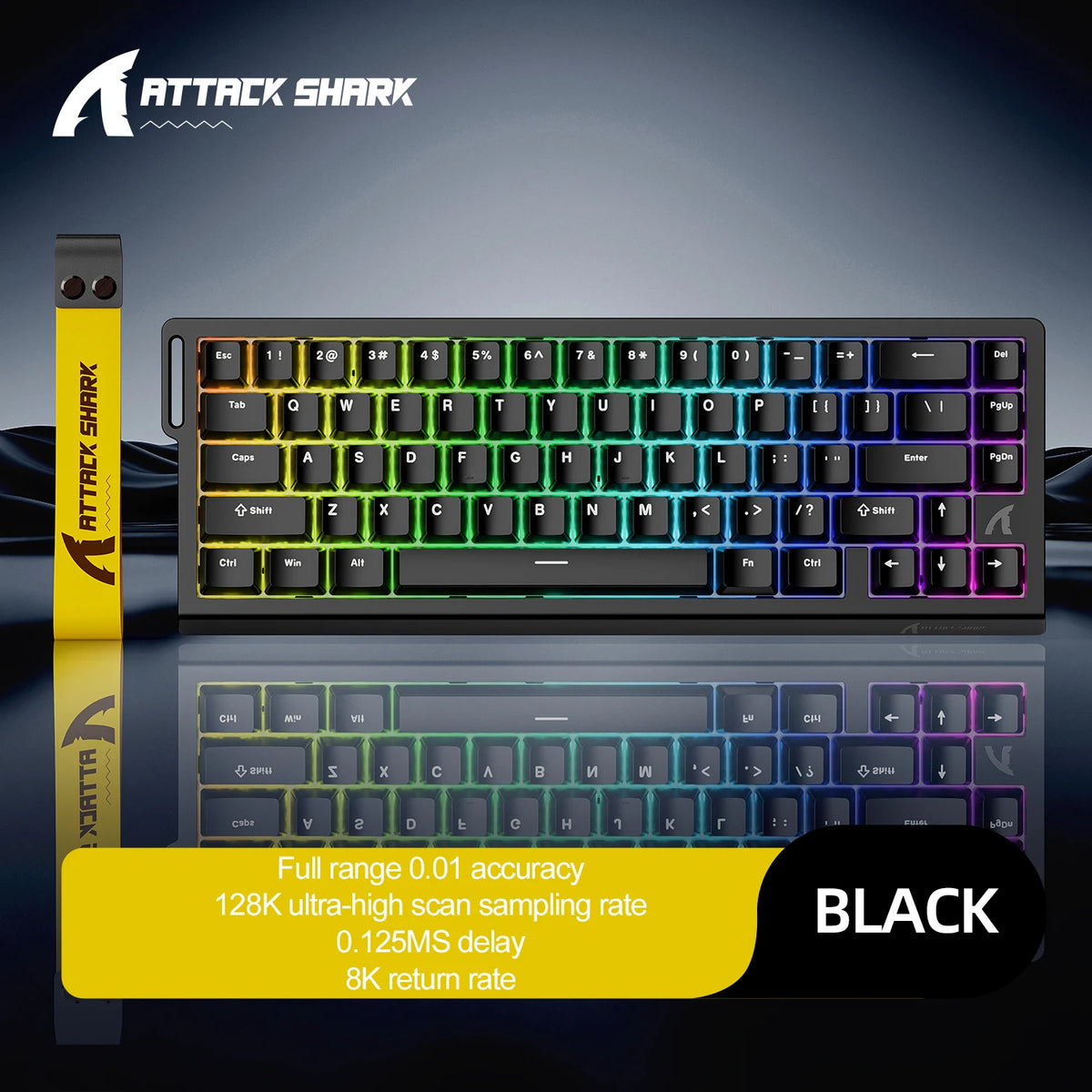 ATTACK SHARK X68HE X68Pro  Teclado Mecânico Magnético para Jogos Profissionais 0,01mm Gatilho Rápido 8000Hz SOCD/Rs 0,125ms Taxa de 128K