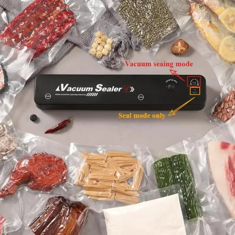 Gadgets de cozinha aferidor do vácuo alimentos casa máquina selagem armazenamento alimentos sacos plásticos aferidor portátil máquina preservação alimentos