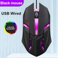 Teclado e Mouse com Iluminação de Fundo Arco-íris com Fio, Teclas Flutuantes Resistentes, Teclado Confortável e Durável para Escritório Empresarial
