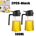 Pulverizador de óleo em spray de plástico 2 em 1, 500ml, garrafa, dispensador de óleo, galheteiro, churrasco, cozinha, assar, piquenique, ferramenta de cozinha