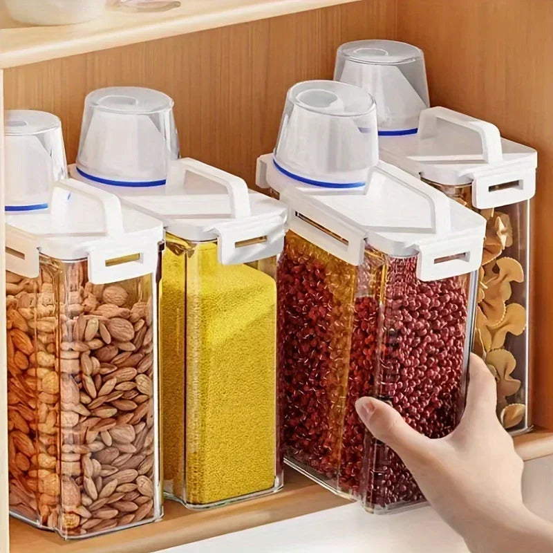 Pote Hermético 2.5L para Grãos, Arroz e Cereais - Recipiente de Cozinha