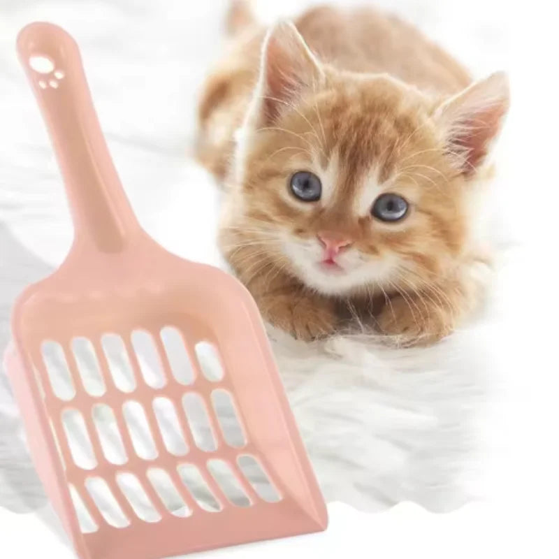 Nova pá para areia de animais de estimação  Cor de doce  alta aparência horizontal  pá de coleta de fezes de gato com cabo  Suprimentos de limpeza para gatos