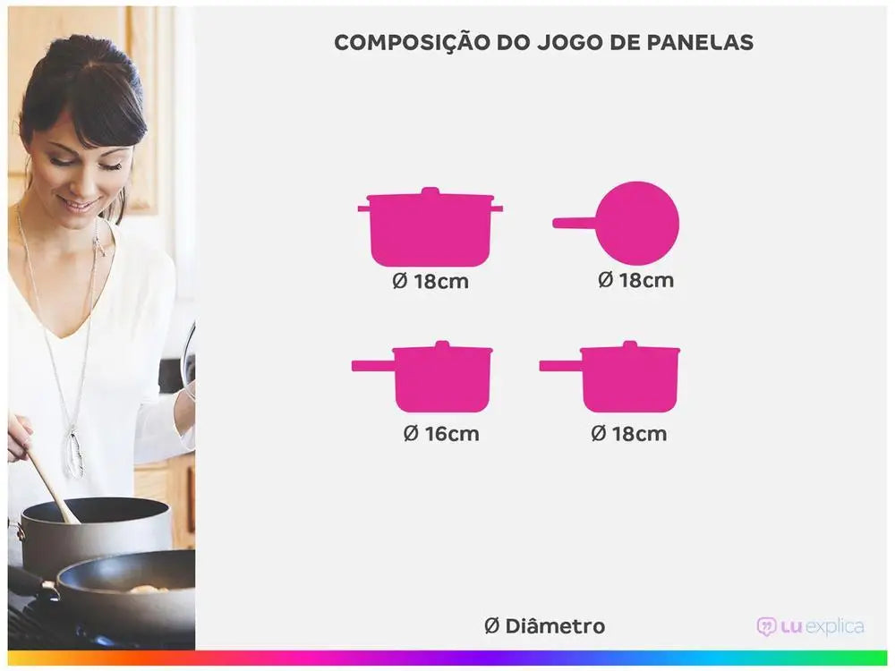 Jogo de Panelas Eirilar Antiaderente de Alumínio