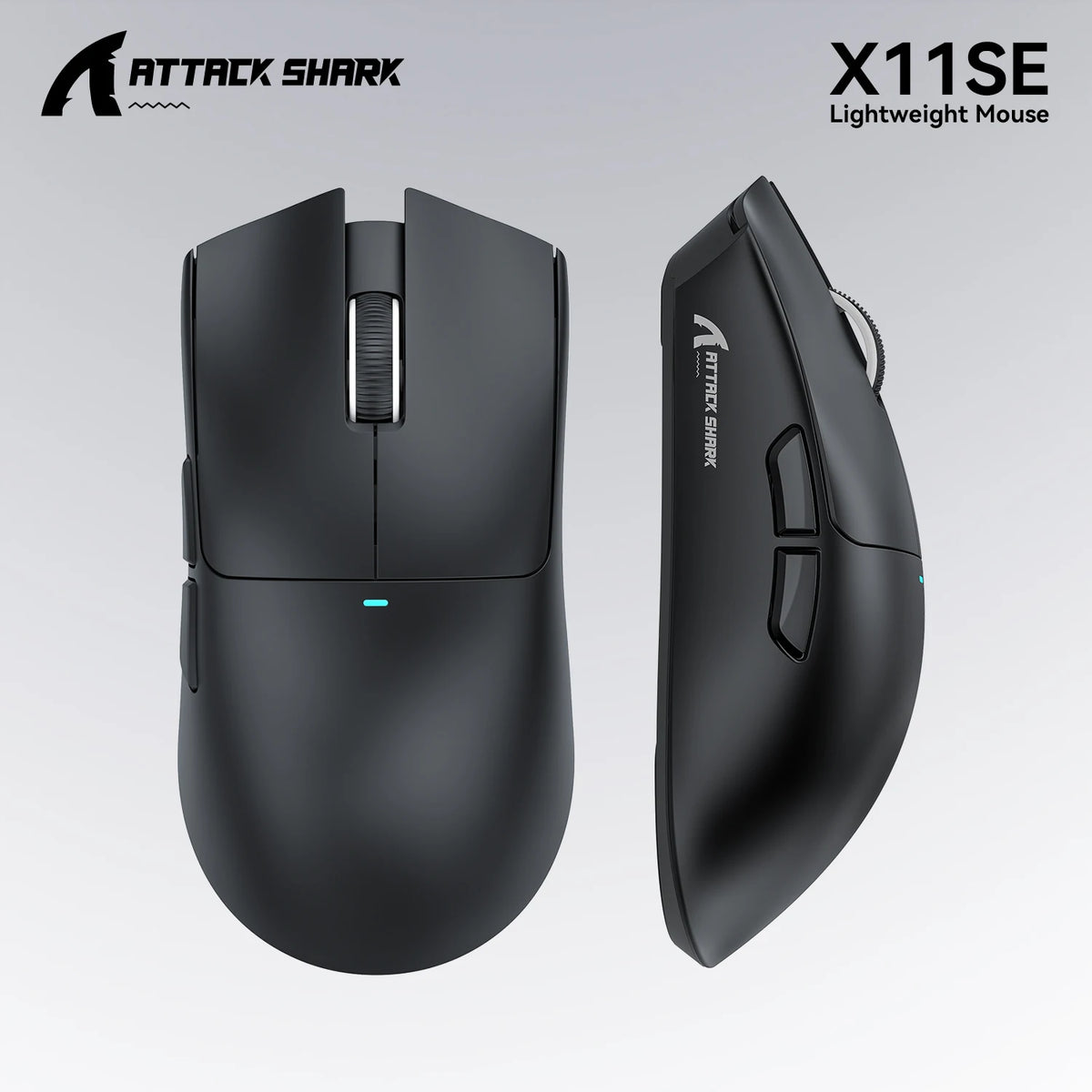 Mouse Gamer Sem Fio Attack Shark X11 X11SE 3 Modos, PAW3311, 22000DPI, 400IPS, Mouse Gamer para PC