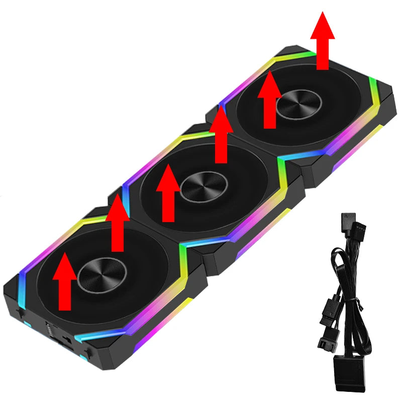 Ventoinha de Resfriamento JUMPEAK CS120 ARGB 360mm 240mm Modular Empilhável PWM Silenciosa 120mm RGB para Caixa de PC Gamer Resfriador de Água