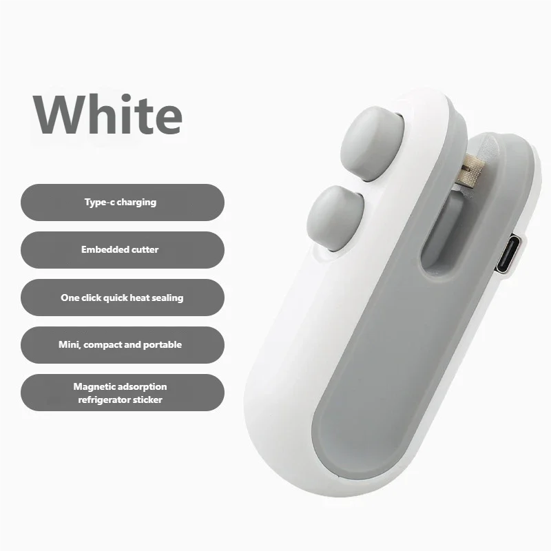 Mini máquina de selagem usb recarregável, selador de calor, saco de armazenamento, pacote de plástico, selador de alimentos, clipe, portátil, selador de calor de alimentos