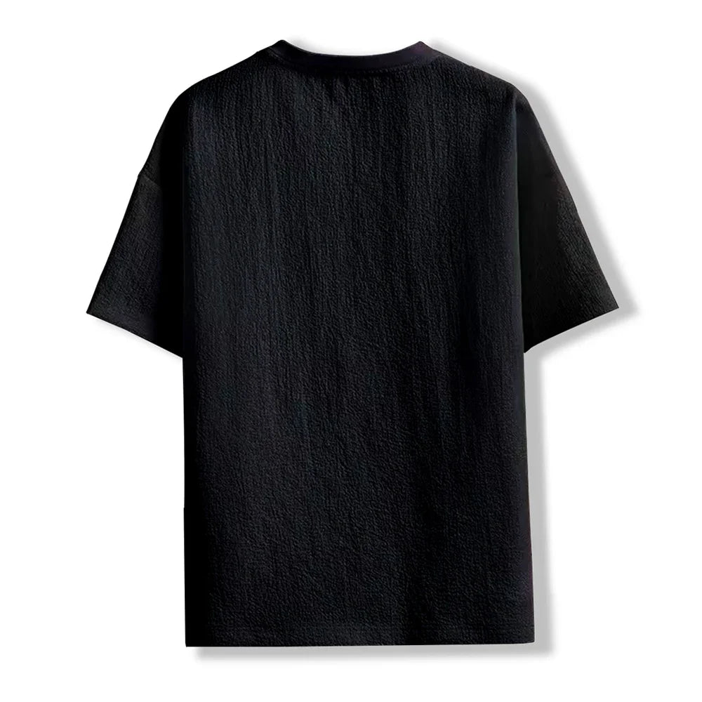 Camiseta Masculina Casual Anti-Rugas - Manga Curta Solta Verão