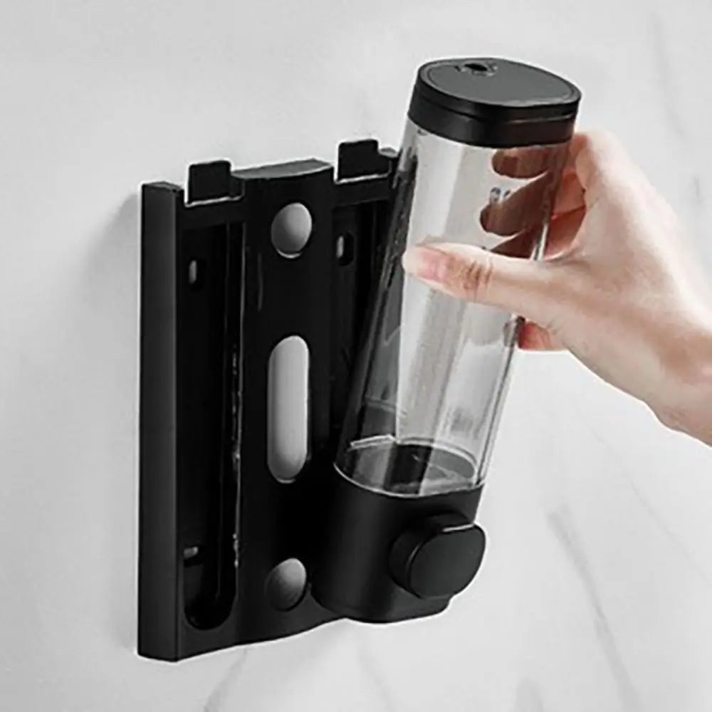 Dispensador Manual de Sabão em Plástico ABS Durável, Branco e Preto, Montado na Parede, Dispensador de Shampoo e Gel, Recipiente de Sabão Líquido para Hotel