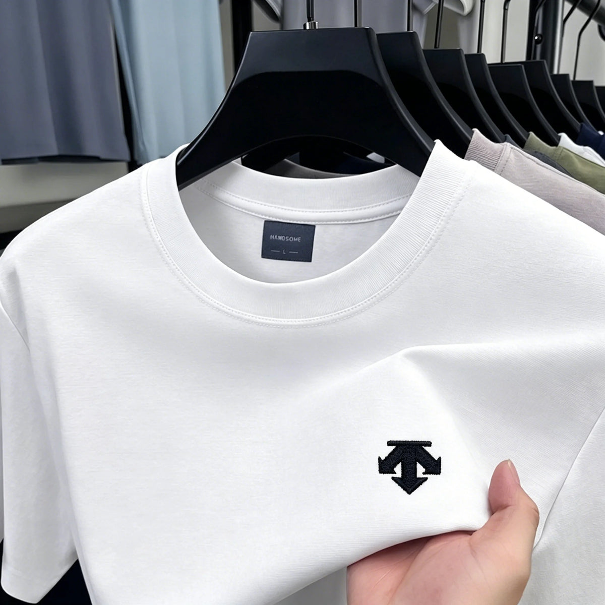 Camiseta Masculina Algodão com Bordado - Gola O Casual Esportiva