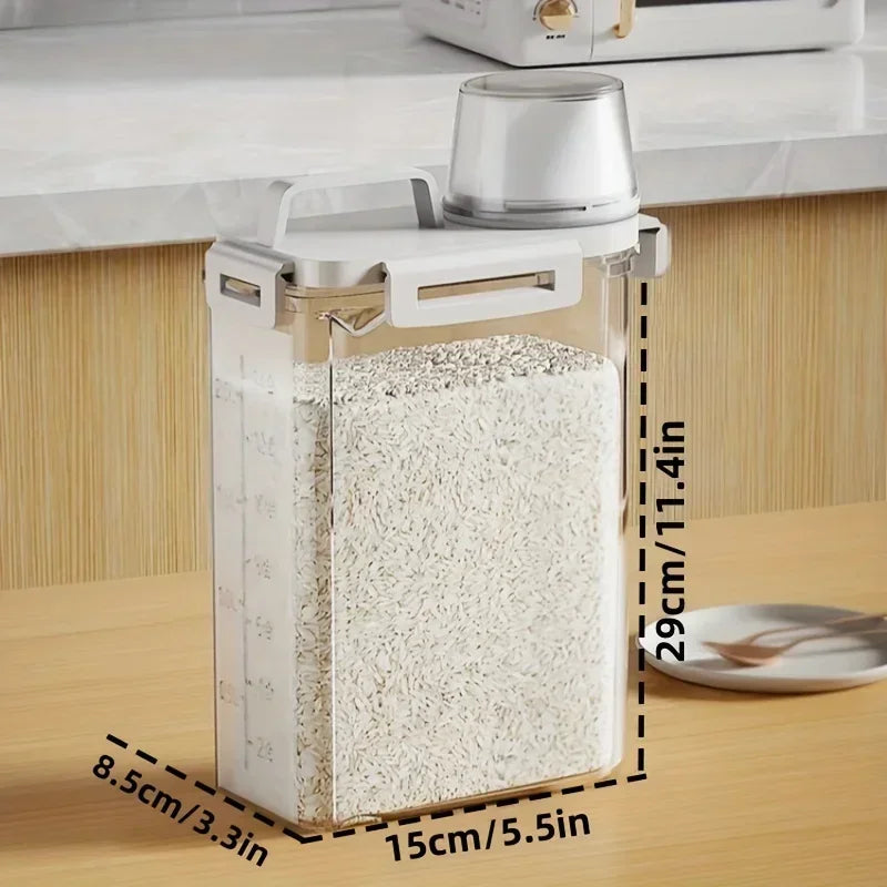 Pote Hermético 2.5L para Grãos, Arroz e Cereais - Recipiente de Cozinha