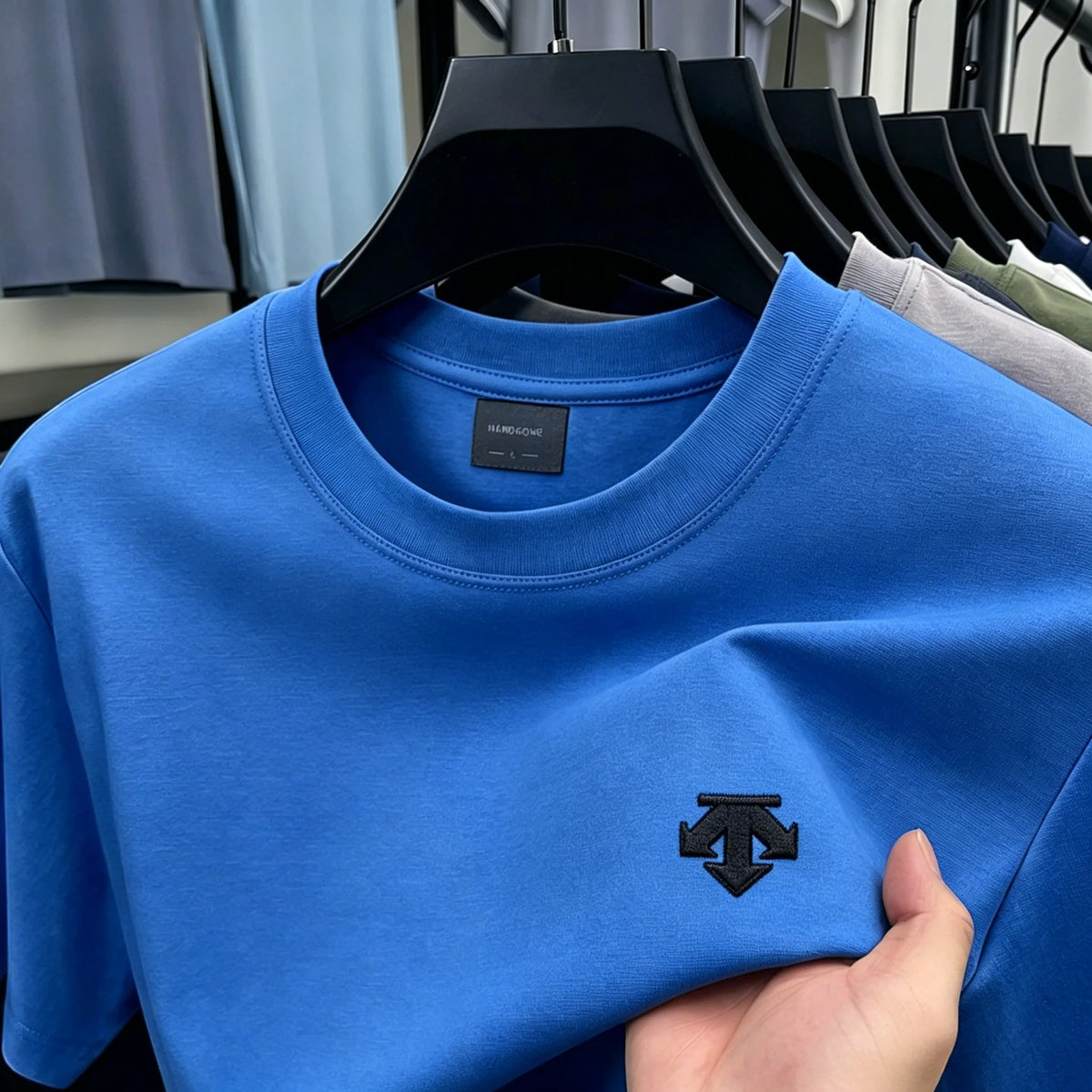Camiseta Masculina Algodão com Bordado - Gola O Casual Esportiva