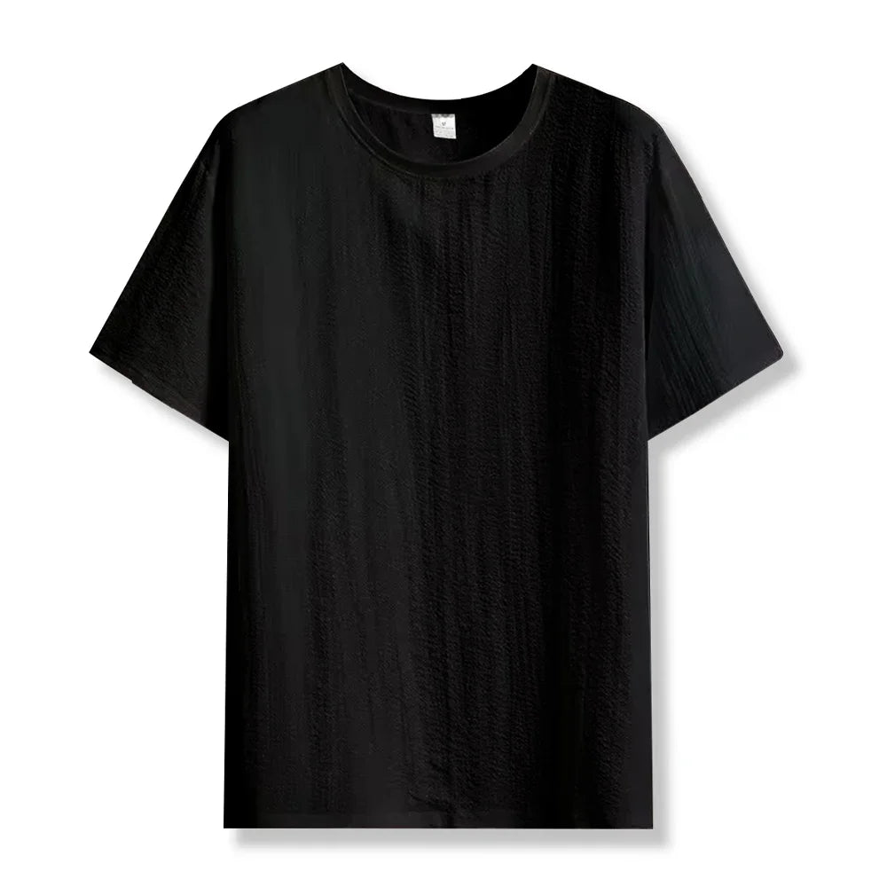 Camiseta Masculina Casual Anti-Rugas - Manga Curta Solta Verão