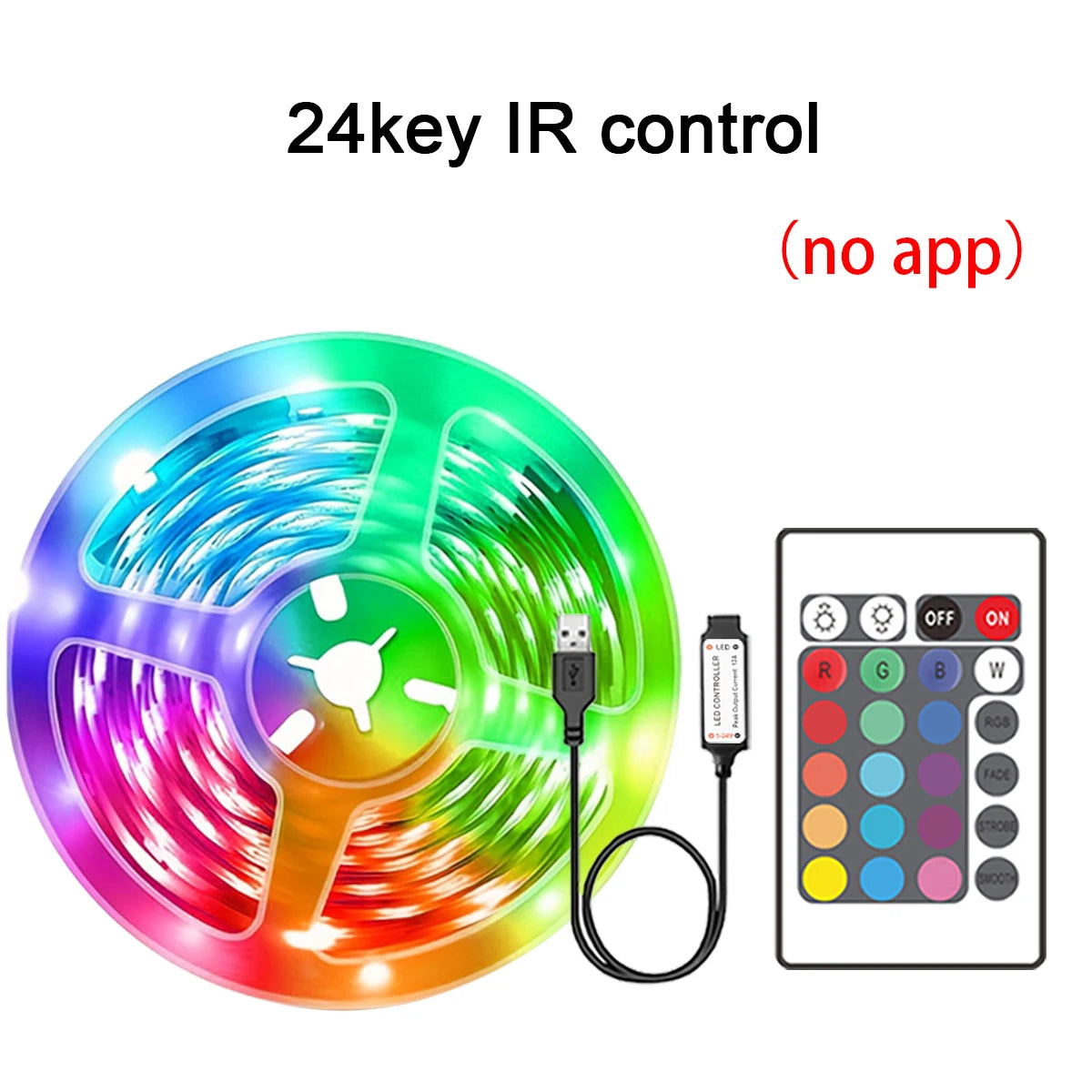 Fitas de LED RGB 5m 10m 20m 30m Luz de Quarto com Controle por APP Fita Flexível Luces Led para Decoração de Quarto