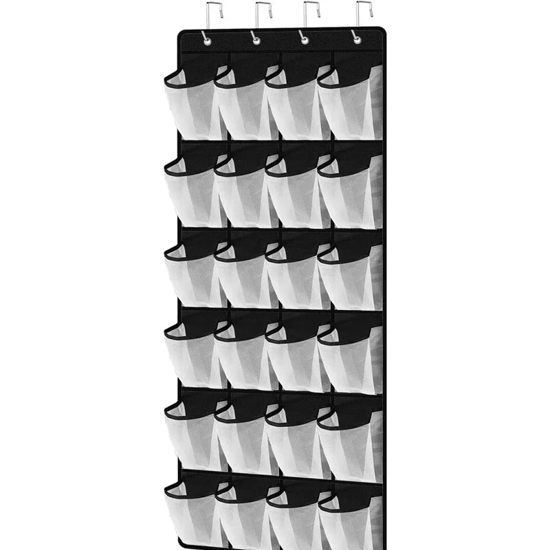 Sobre a porta sapato rack com 24 grandes bolsos de malha pendurado sapato organizador para armário pendurado sapato rack titular cabide
