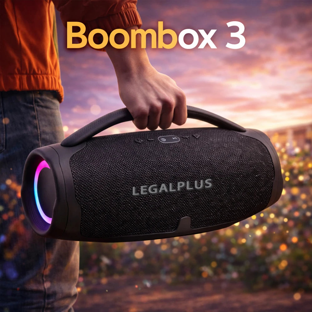 Caixa de Som Bluetooth 70W Portátil Estilo Boombox, Alto Falante Potente Resistente à Água para Festas