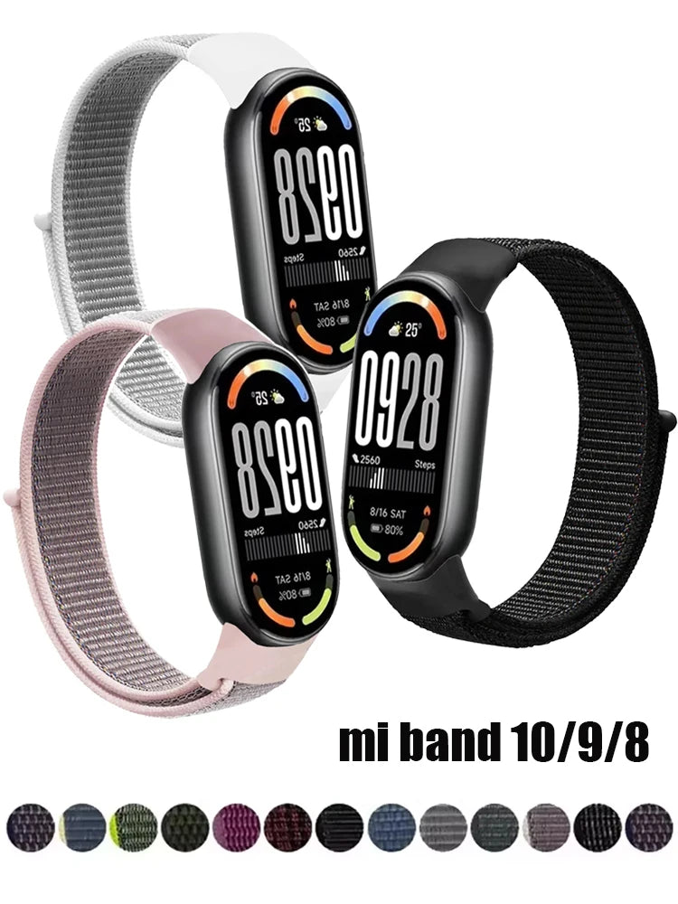Pulseira Esportiva Nylon Xiaomi Mi Band 8/9/10 NFC - Acessório Smartband