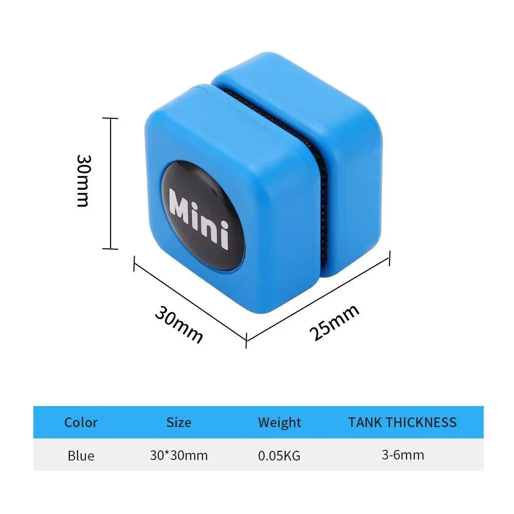 Mini escova magnética quadrada para aquário, limpador de vidro resistente a arranhões, escova magnética para aquário pequeno, tanque de peixes