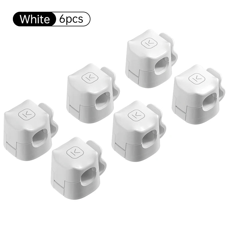 KUULAA 3/6 Pcs Clipe de cabo Suporte de cabo Adesivo Fio Keeper Organizador de cabos para escritório doméstico sob gerenciamento de mesa
