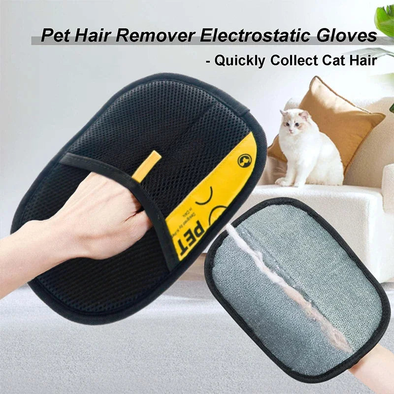 Luva Removedora de Pelos Pet Eletrostática - Reutilizável 2 em 1